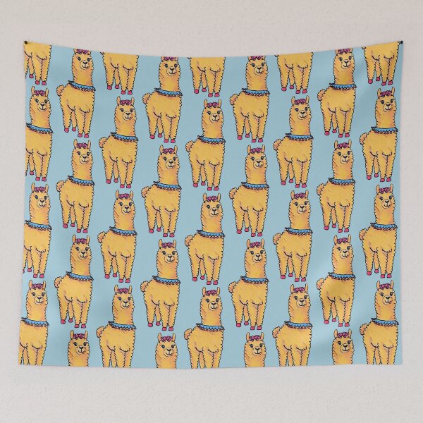 Item preview, Happy Llama – Comic Style with Pop Art Vibes (Blue) designed and sold by Vision Illustrated.