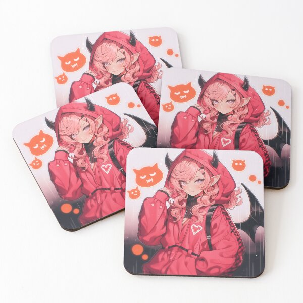 Item preview, Cute Pink Demon Anime Girl designed and sold by bubblegoth.