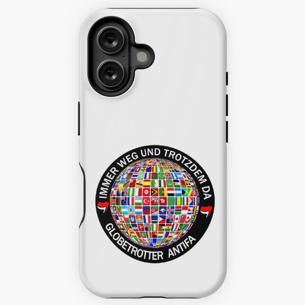 Artikel-Vorschau von Globetrotter Antifa, Logo mit Flaggen, designt und verkauft von Demogeld.