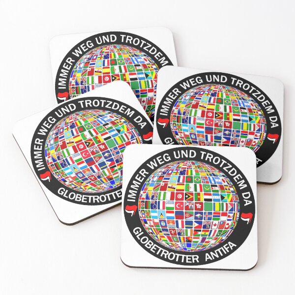 Item preview, Globetrotter Antifa, logo with flags designed and sold by Demogeld.