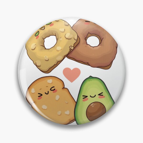 Item preview, Cute Avocado, Toast & Donuts – Kawaii Food Love designed and sold by Mendzmeile.