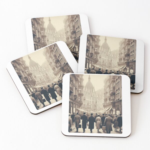 Item preview, 1920s Frankfurt Germany AI Art – Vintage Black and White City Scene Design for Clothing, Accessories, and Urban Lovers designed and sold by knalpot-design.
