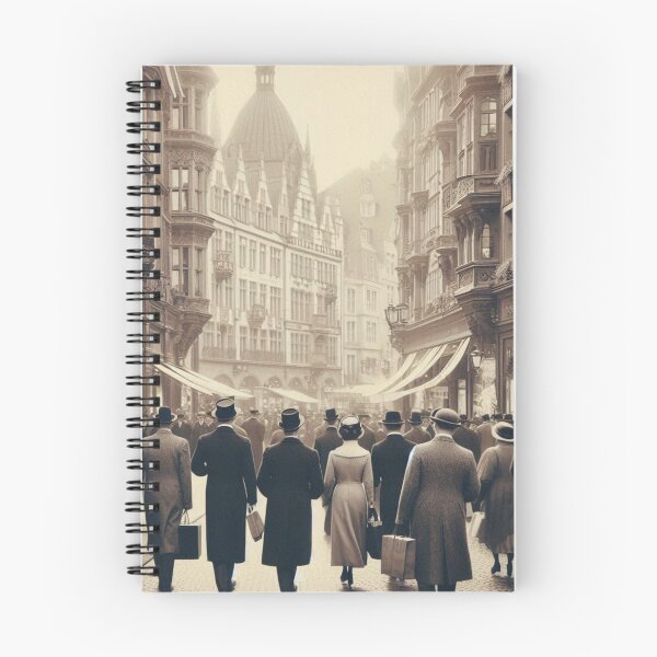 Item preview, 1920s Frankfurt Germany AI Art – Vintage Black and White City Scene Design for Clothing, Accessories, and Urban Lovers designed and sold by knalpot-design.