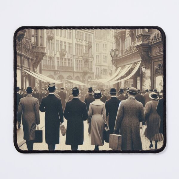 Item preview, 1920s Frankfurt Germany AI Art – Vintage Black and White City Scene Design for Clothing, Accessories, and Urban Lovers designed and sold by knalpot-design.