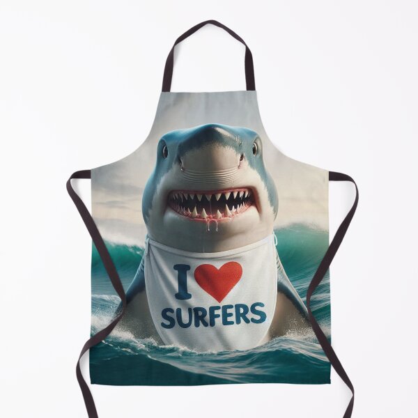 Item preview, Shark wearing a bib that reads I love surfers designed and sold by Outlandishrob.