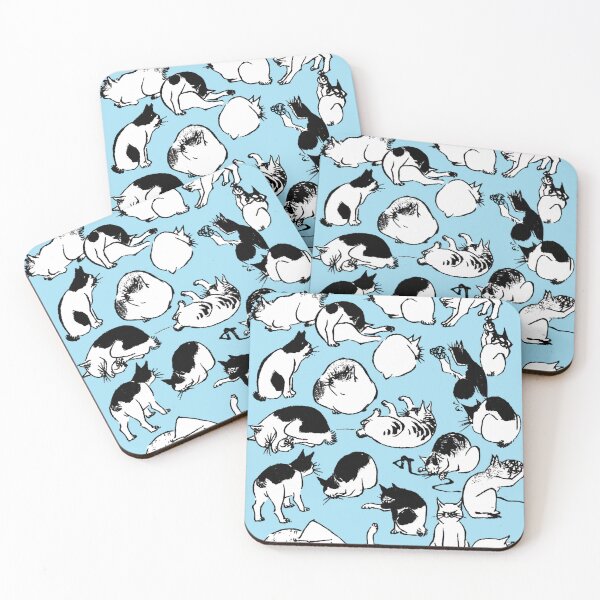 Item preview, Hiroshige Field of Black and White Cats designed and sold by Pixelchicken.