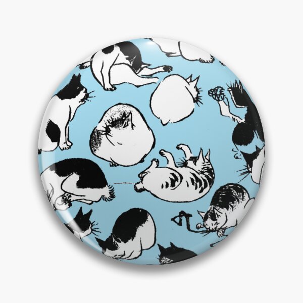 Item preview, Hiroshige Field of Black and White Cats designed and sold by Pixelchicken.