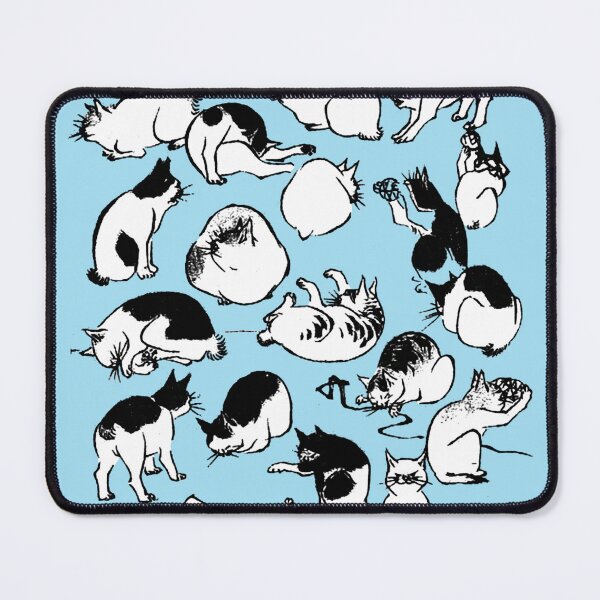 Item preview, Hiroshige Field of Black and White Cats designed and sold by Pixelchicken.