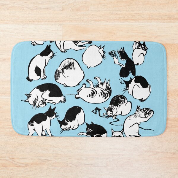 Item preview, Hiroshige Field of Black and White Cats designed and sold by Pixelchicken.