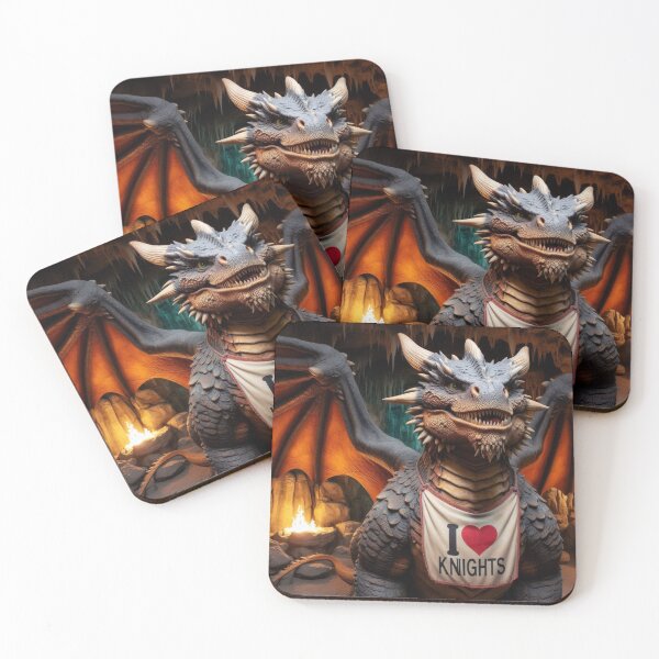 Item preview, Dragon wearing a bib that reads I Love Knights designed and sold by Outlandishrob.