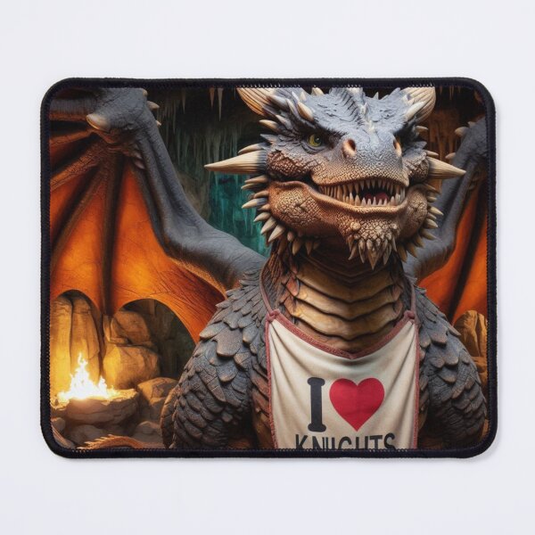 Item preview, Dragon wearing a bib that reads I Love Knights designed and sold by Outlandishrob.