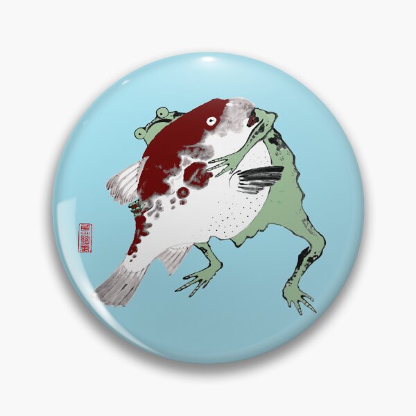 Item preview, Determined Hungry Japanese Frog Toad with Fish 19th Century designed and sold by Pixelchicken.