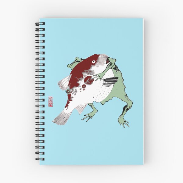 Item preview, Determined Hungry Japanese Frog Toad with Fish 19th Century designed and sold by Pixelchicken.