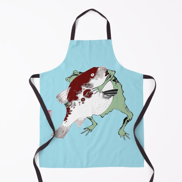 Item preview, Determined Hungry Japanese Frog Toad with Fish 19th Century designed and sold by Pixelchicken.