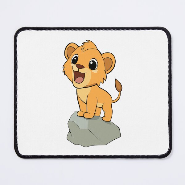 Item preview, Happy baby lion cub roaring on a rock designed and sold by artSchip.