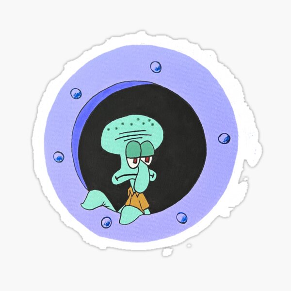 Aperçu de l'œuvre « Quand la peur de rater quelque chose frappe différemment » Squidward Window créée et vendue par Puddle-Paws.