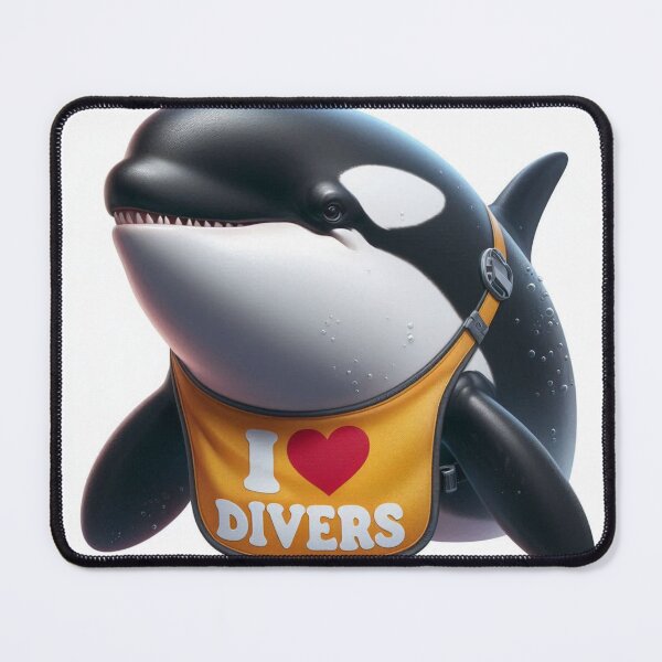 Item preview, Killer Whale wearing bib I Love Divers designed and sold by Outlandishrob.