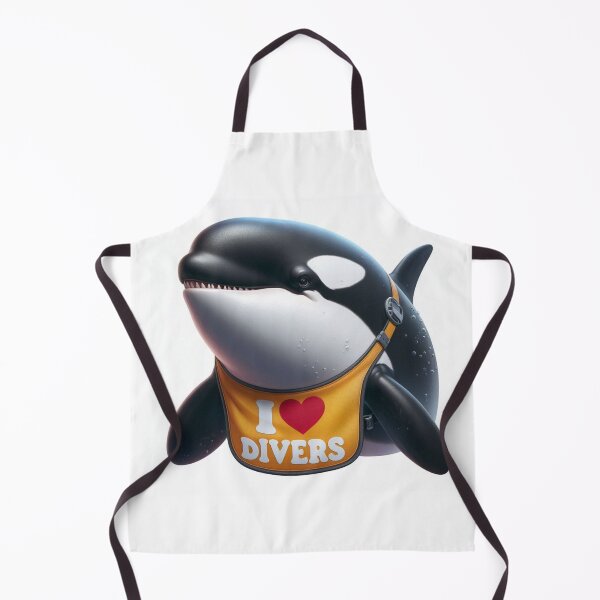Item preview, Killer Whale wearing bib I Love Divers designed and sold by Outlandishrob.