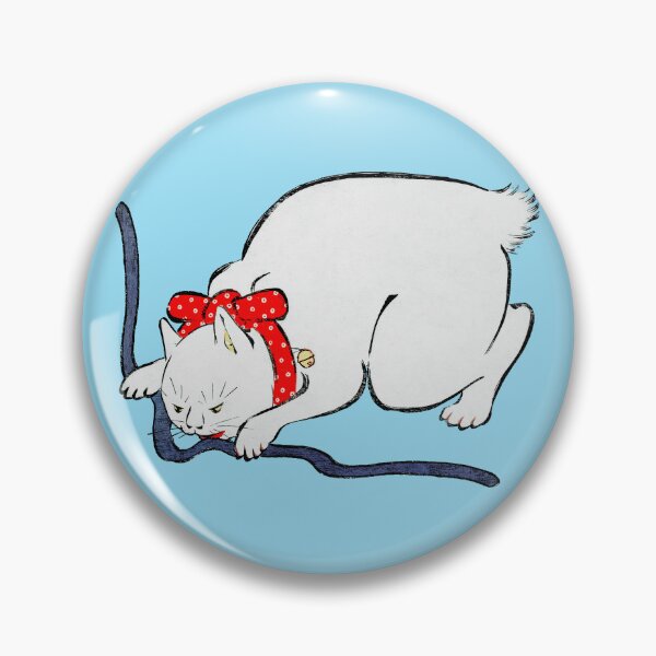 Item preview, Japanese Cat, White with Red Collar designed and sold by Pixelchicken.