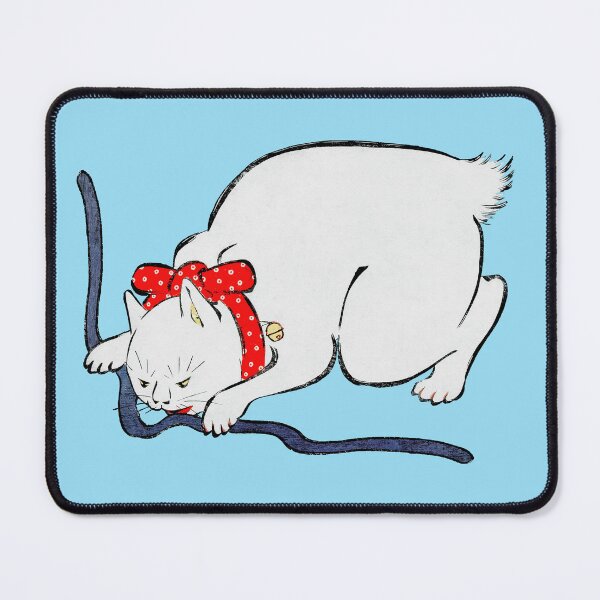 Item preview, Japanese Cat, White with Red Collar designed and sold by Pixelchicken.