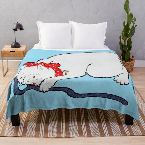Item preview, Japanese Cat, White with Red Collar designed and sold by Pixelchicken.