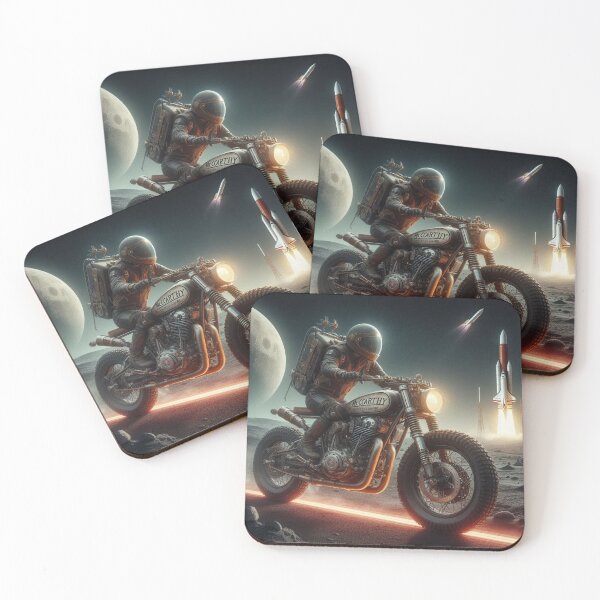 Item preview, Science Fiction Scrambler motorcycle on moon designed and sold by Outlandishrob.