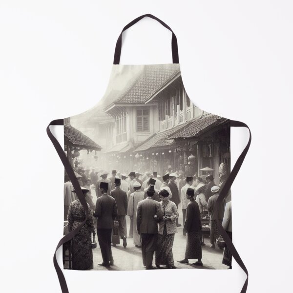 Item preview, 1920s Jakarta Indonesia AI Art – Vintage Black and White City Scene Design for Clothing, Accessories, and Urban Lovers designed and sold by knalpot-design.