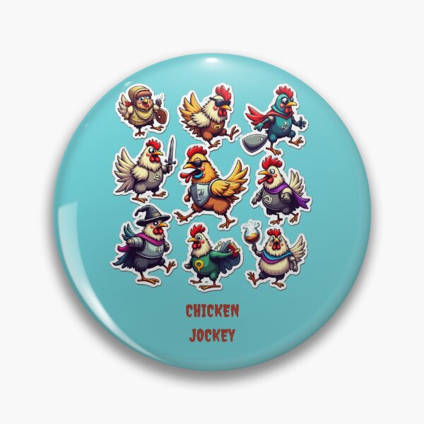 Item preview, Fun Chicken Jockey Sticker Bomb | Chaotic Cartoon Chicken Riders | Energetic Funny Animal Pattern designed and sold by VibeVault12.