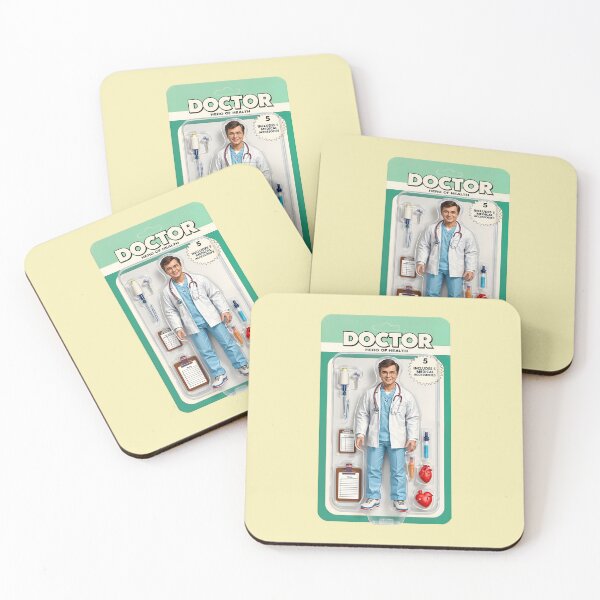 Item preview, Vintage Action Figure – Doctor Toy Packaging Illustration designed and sold by BrightMint.