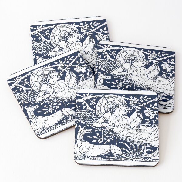 Item preview, Walter Crane Lady Reading Woodcut  designed and sold by Pixelchicken.