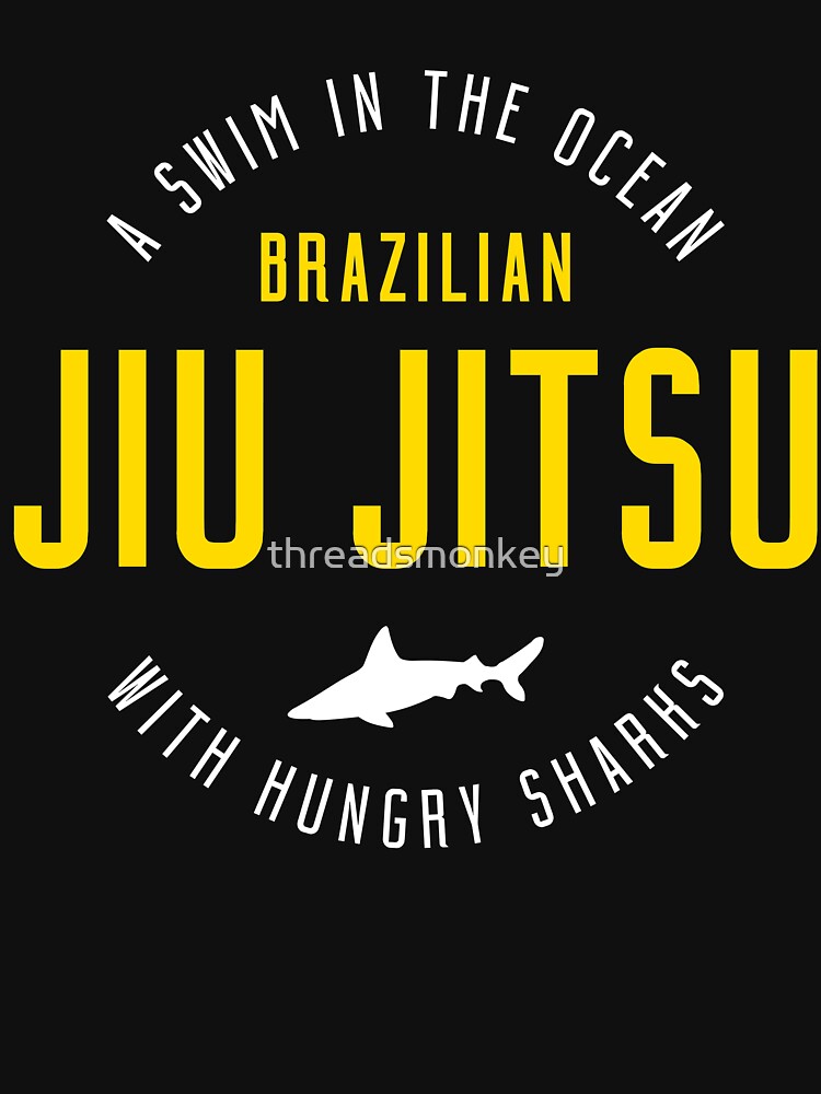 "Jiu Jitsu Swim in the Ocean BJJ Gift Light" Pullover Hoodie by threadsmonkey Redbubble