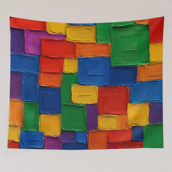 Item preview, Vibrant Abstract Blocks designed and sold by Kaleidoscope Print.