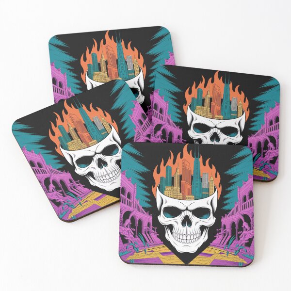 Item preview, Inferno City Skull designed and sold by SpeakingPrint2.