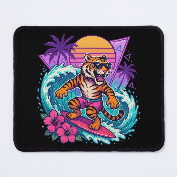 Item preview, Funny Tiger Surfer Wave Summer Retro designed and sold by TomFrontierArt.