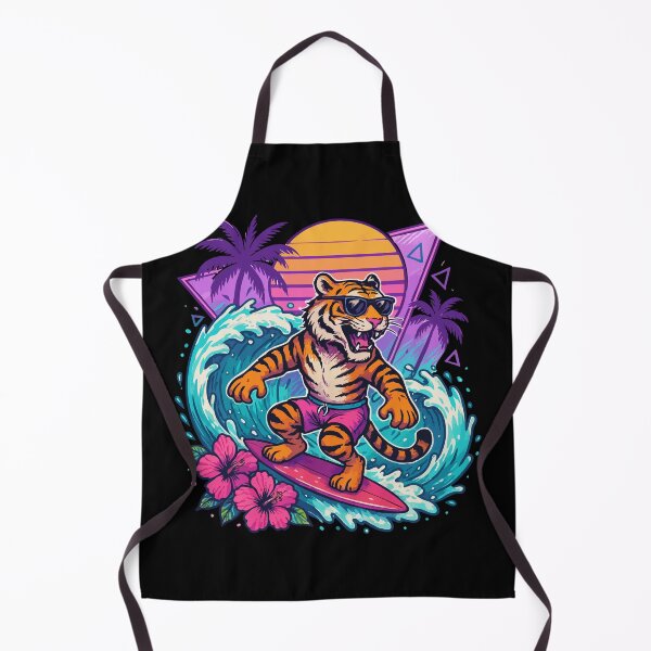Item preview, Funny Tiger Surfer Wave Summer Retro designed and sold by TomFrontierArt.