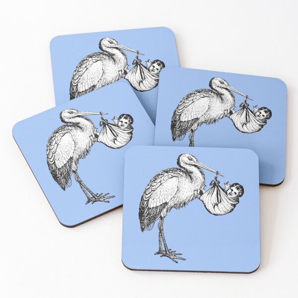 Item preview, Vintage Stork and Baby designed and sold by Pixelchicken.