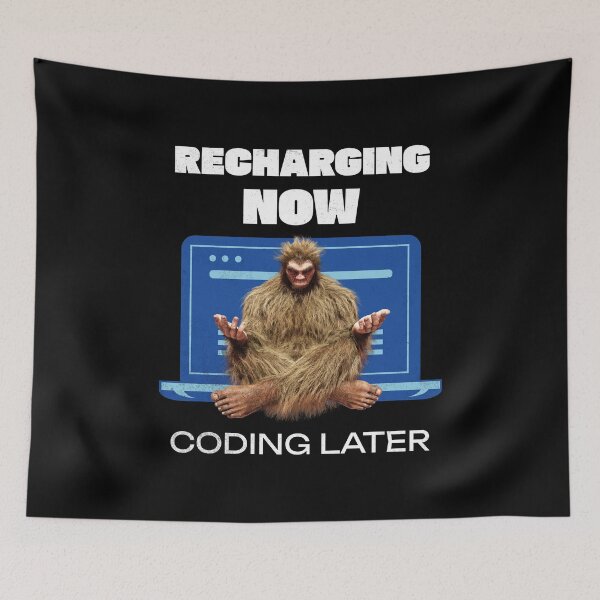 Item preview, Bigfoot Programmer Coder Software Developer Meditating Recharging designed and sold by Vac1.