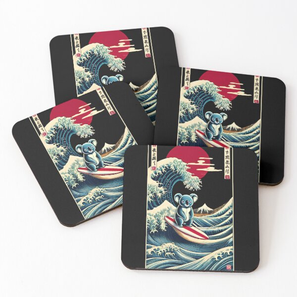 Item preview, Koala Kanagawa Wave Surf Surfboard Japanese Art Koala Lover designed and sold by Kimberley King Art  King Art.