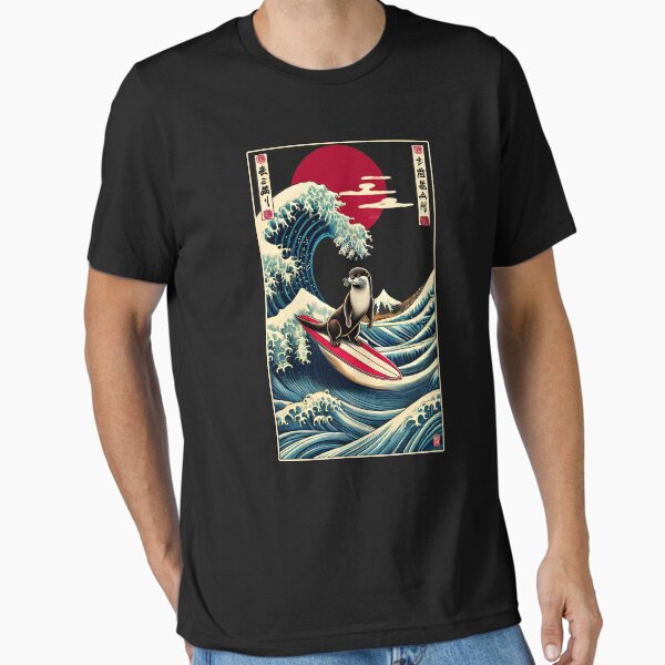 Artikel-Vorschau von Otter Kanagawa Wave Surf Surfbrett Japanische Kunst Otter Liebhaber, designt und verkauft von Kimberley King Art  King Art.