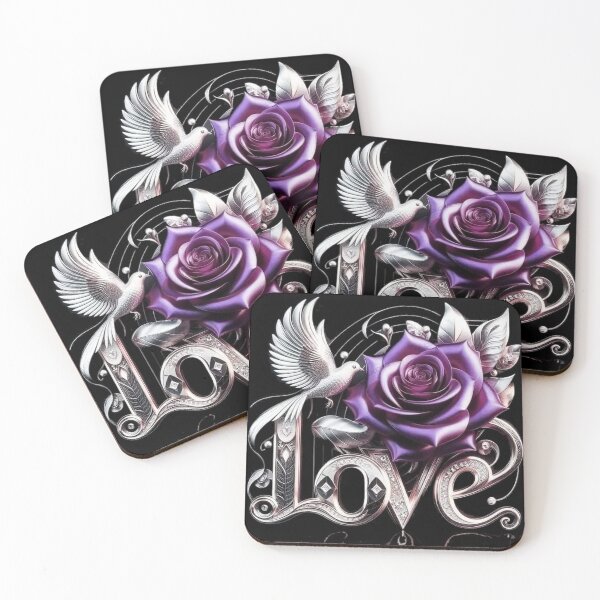 Item preview, "Love Radiance – Purple Rose & Dove of Divine Connection" designed and sold by SoulPrints by Beata.