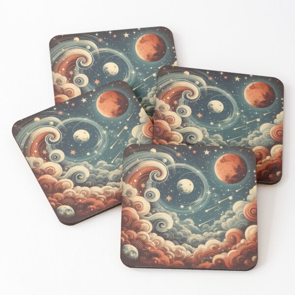 Item preview, Vintage Retro Swirling Clouds Universe designed and sold by JohnnyVillas.
