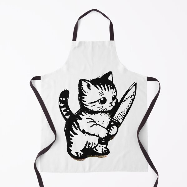 Item preview, Stabby Knife-Wielding Kitten Cat designed and sold by RainCitySticker.