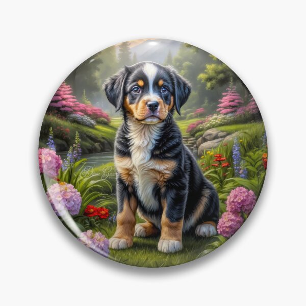 Item preview, Tyrone Greater Swiss Mountain Puppy Portrait designed and sold by Heart and Soul Studio.