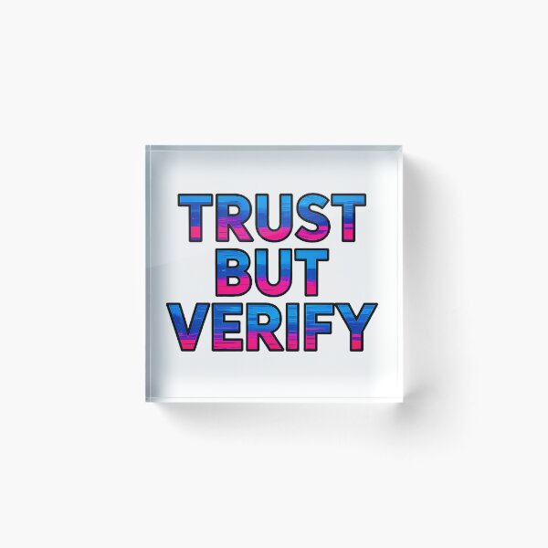 Item preview, Trust But Verify Bold Retro Gradient Motivational Quote designed and sold by Amanda's Factory.