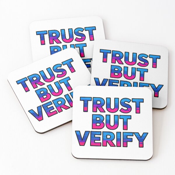 Item preview, Trust But Verify Bold Retro Gradient Motivational Quote designed and sold by Amanda's Factory.