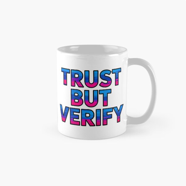 Item preview, Trust But Verify Bold Retro Gradient Motivational Quote designed and sold by Amanda's Factory.