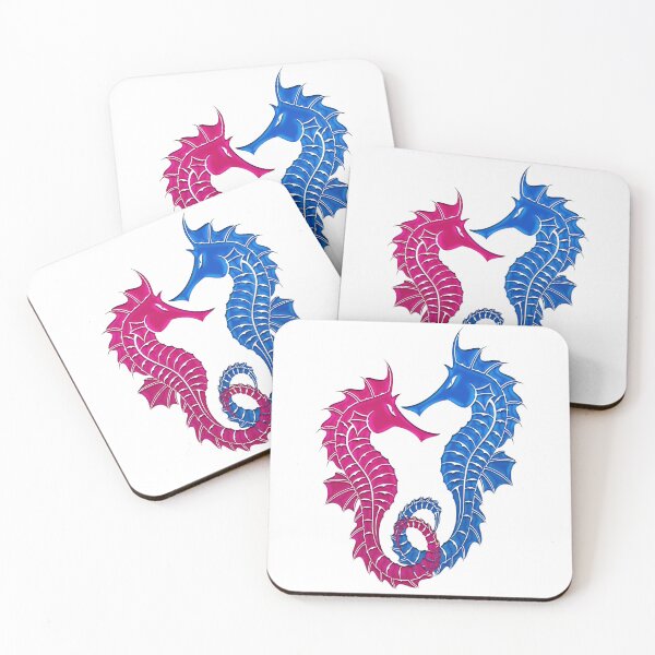 Item preview, Pink & Blue Seahorses designed and sold by rainsdesigns.