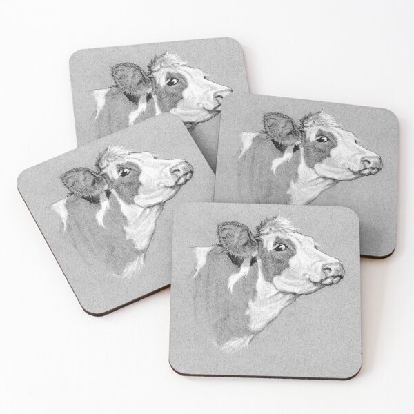 Item preview, Coy COW Eyeing You, "I See You", Freehand Illustration designed and sold by JoyfulWhimsy.