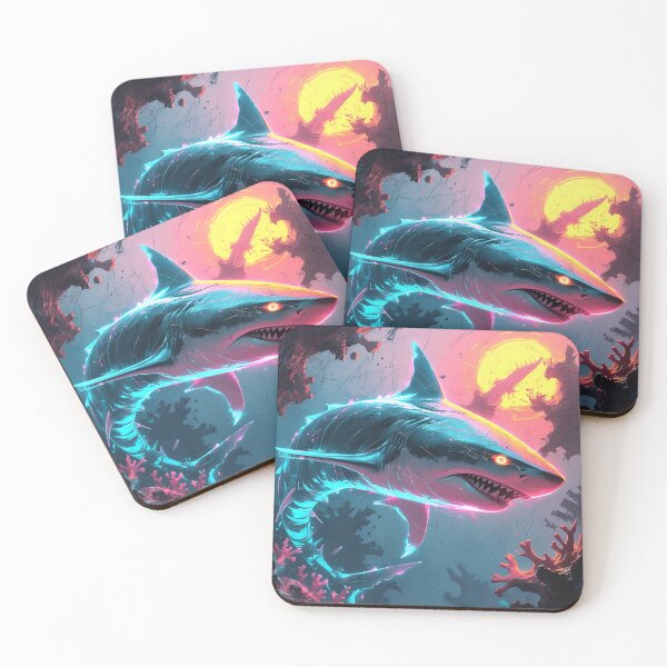 Item preview, Glowing Cyber Shark Swimming Through an Electric Void designed and sold by Blueangelgal.
