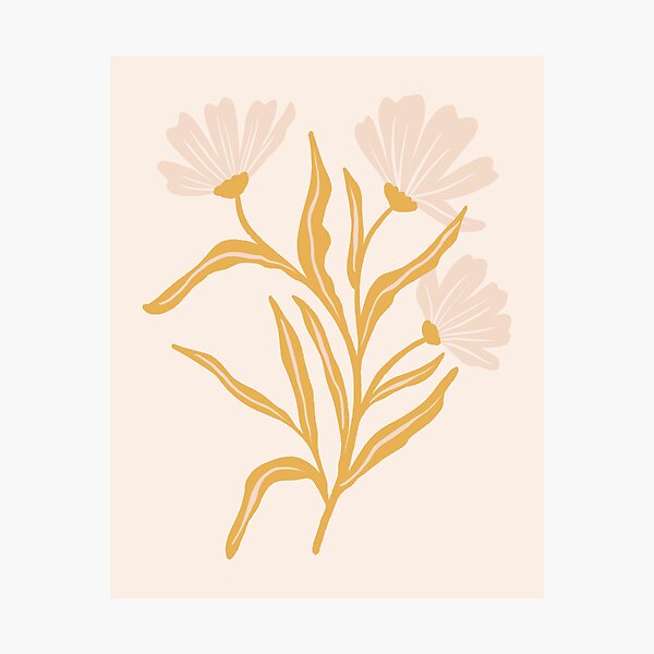 Item preview, Minimal Wildflower Line Art in Ochre designed and sold by wackapacka.